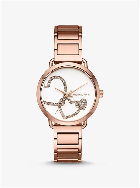 watch michael kors mk3825|Portia Pavé Heart Rose Gold.